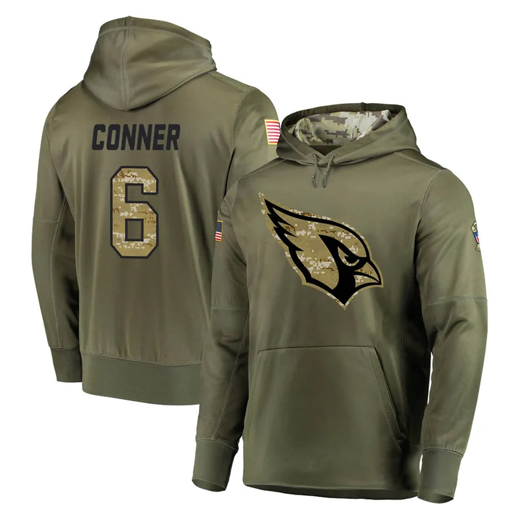 Choea A.Cardinals #6 James Conner Player Olive Salute to Service Limited Hoodie Stitched Jerseys