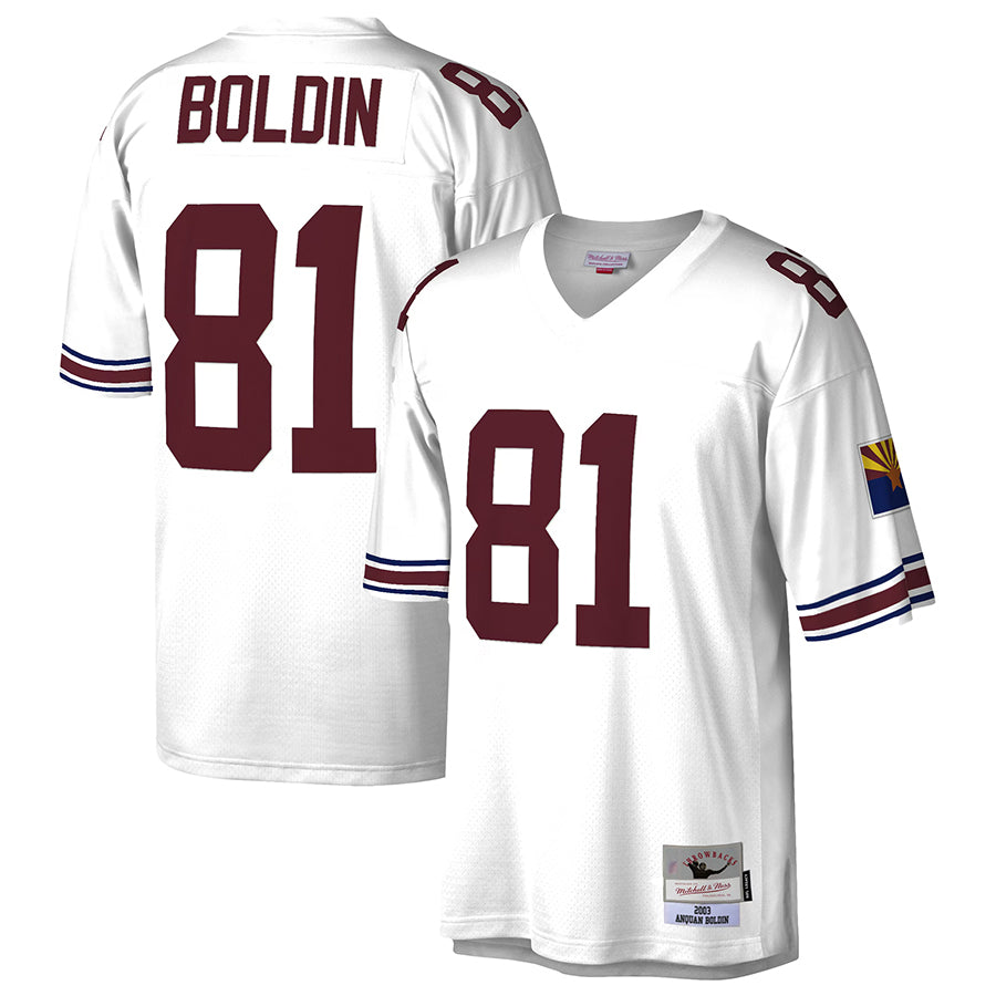 Choea A.Cardinals #81 Anquan Boldin Player Mitchell & Ness White Legacy Replica Stitched Jerseys
