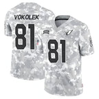 Choea A.Cardinals #81 Travis Vokolek Player Camo Salute to Service Limited Stitched Stitched Jerseys