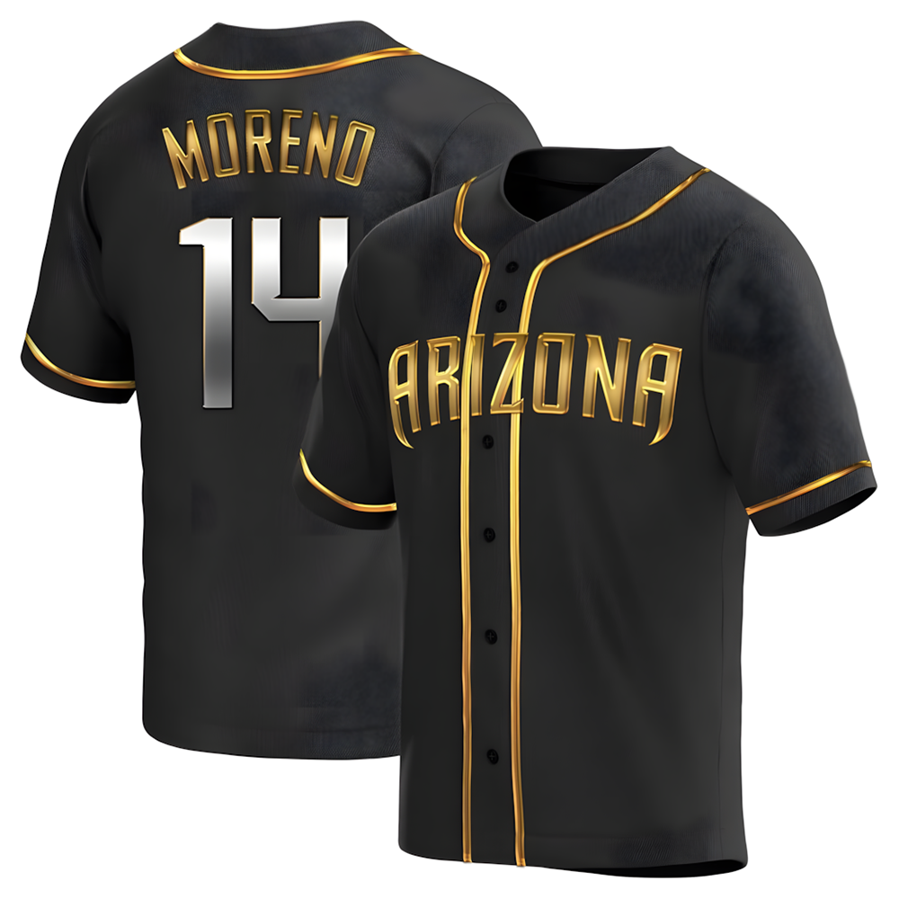 Choea A.Diamondbacks #14 Gabriel Moreno Player Black Golden Replica Alternate Stitched Jerseys
