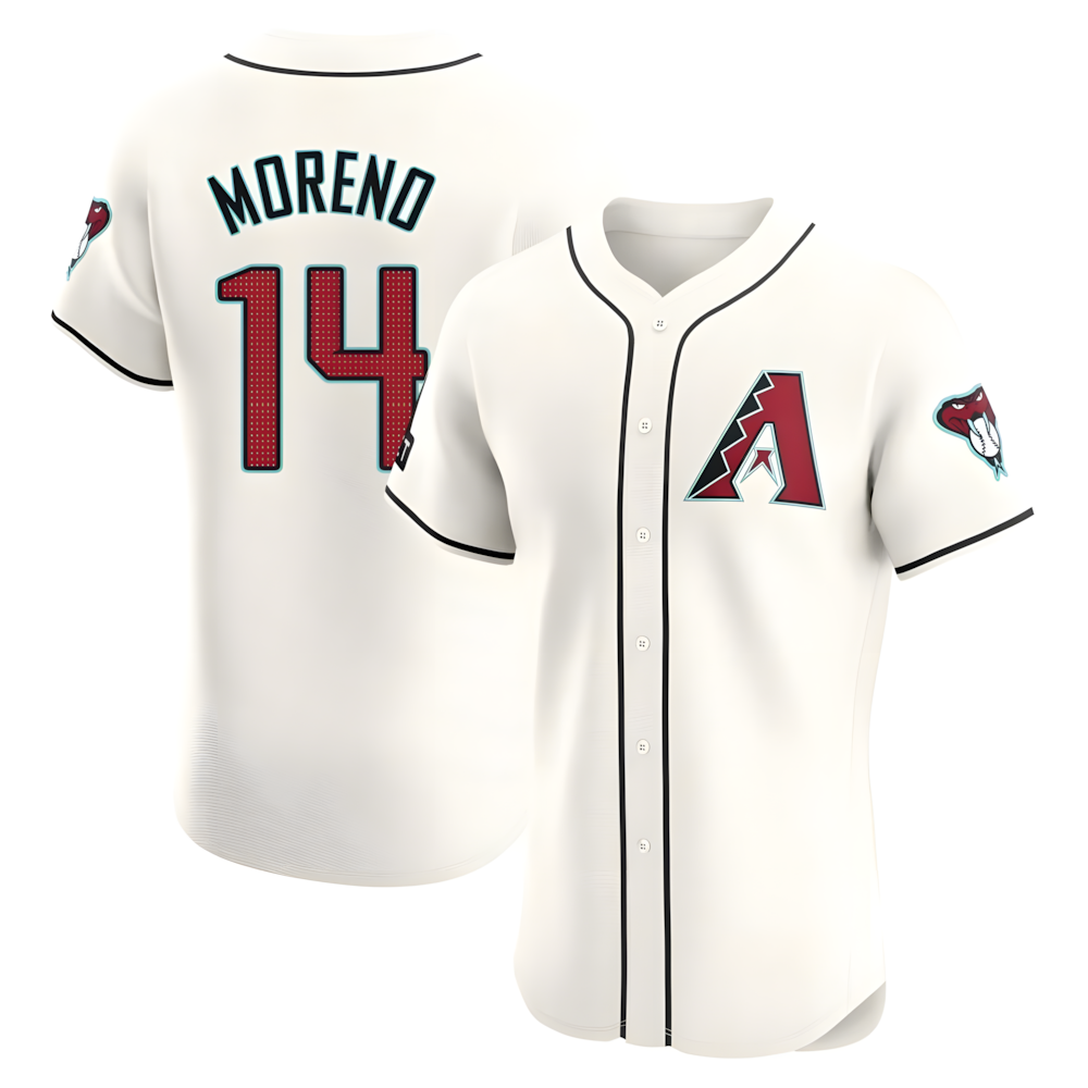 Choea A.Diamondbacks #14 Gabriel Moreno Player Cream Elite Home Patch Stitched Jerseys