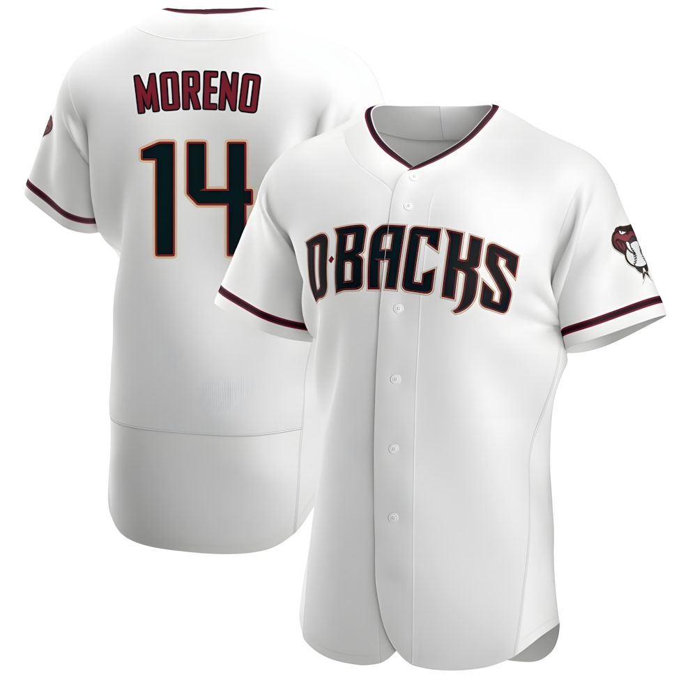 Choea A.Diamondbacks #14 Gabriel Moreno Player White Crimson Home Stitched Jerseys