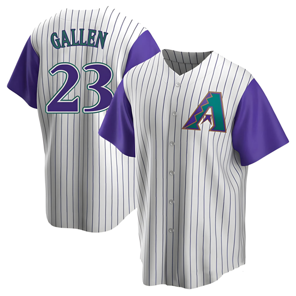 Choea A.Diamondbacks #23 Zac Gallen Player White-Purple Replica Stitched Jerseys