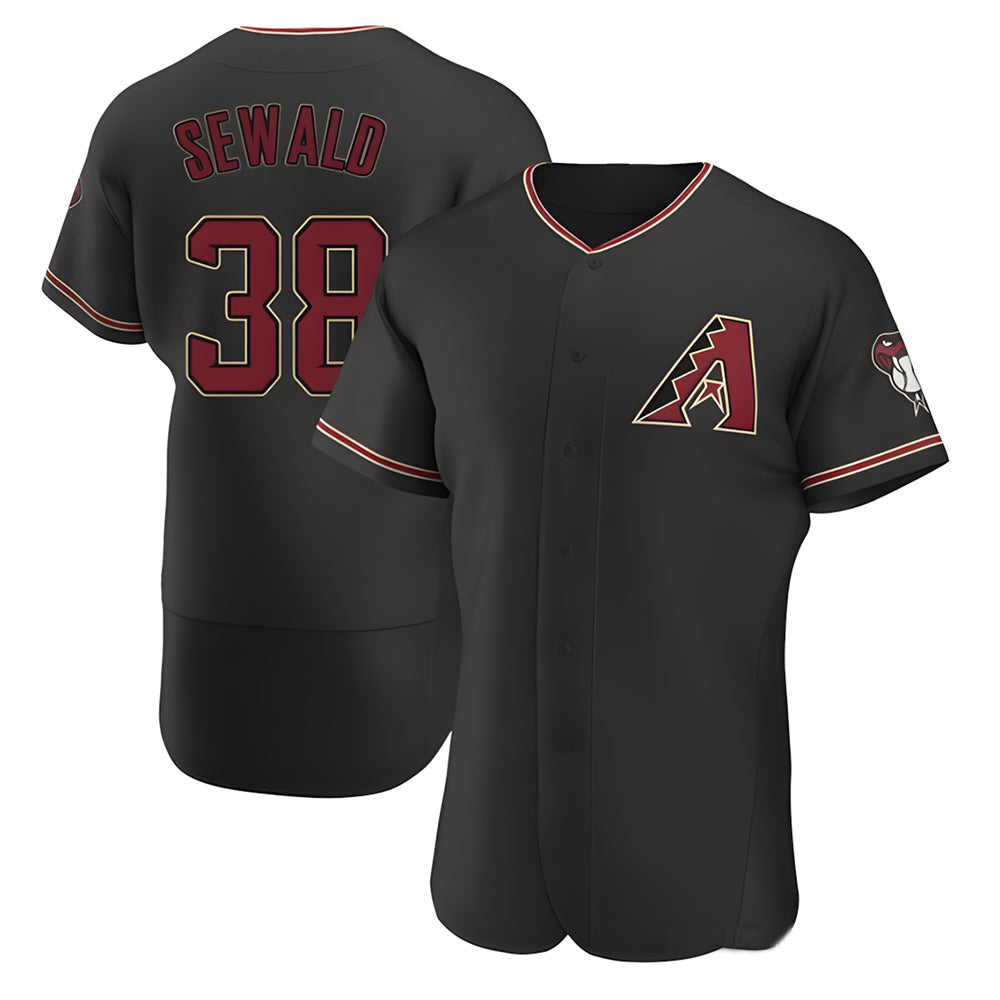 Choea A.Diamondbacks #38 Paul Sewald Player  Black Alternate Authentic Stitched Jersey