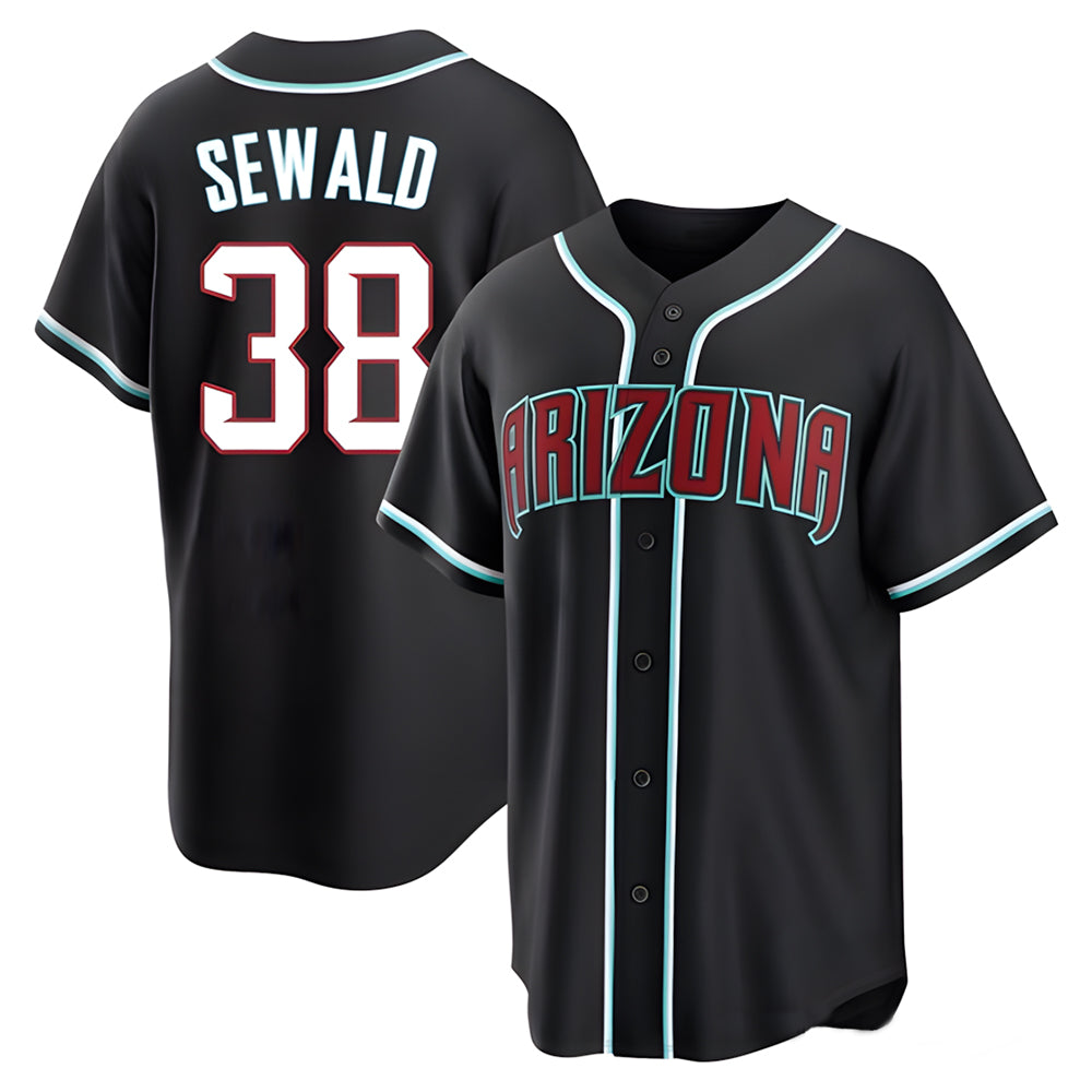 Choea A.Diamondbacks #38 Paul Sewald Player  Black Replica Fashion Out Stitched Jersey