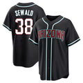 Choea A.Diamondbacks #38 Paul Sewald Player  Black Replica Fashion Out Stitched Jersey