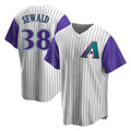 Choea A.Diamondbacks #38 Paul Sewald Player  Cream Purple Alternate Cooperstown Collection Stitched Jersey