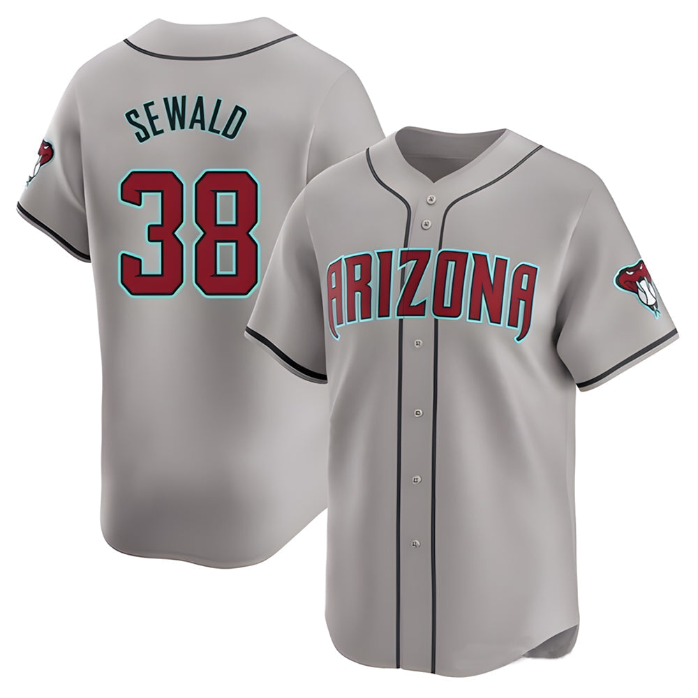 Choea A.Diamondbacks #38 Paul Sewald Player Gray Limited Away Stitched Jersey