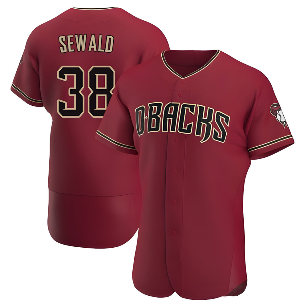 Choea A.Diamondbacks #38 Paul Sewald Player Red Crimson Alternate Stitched Jersey