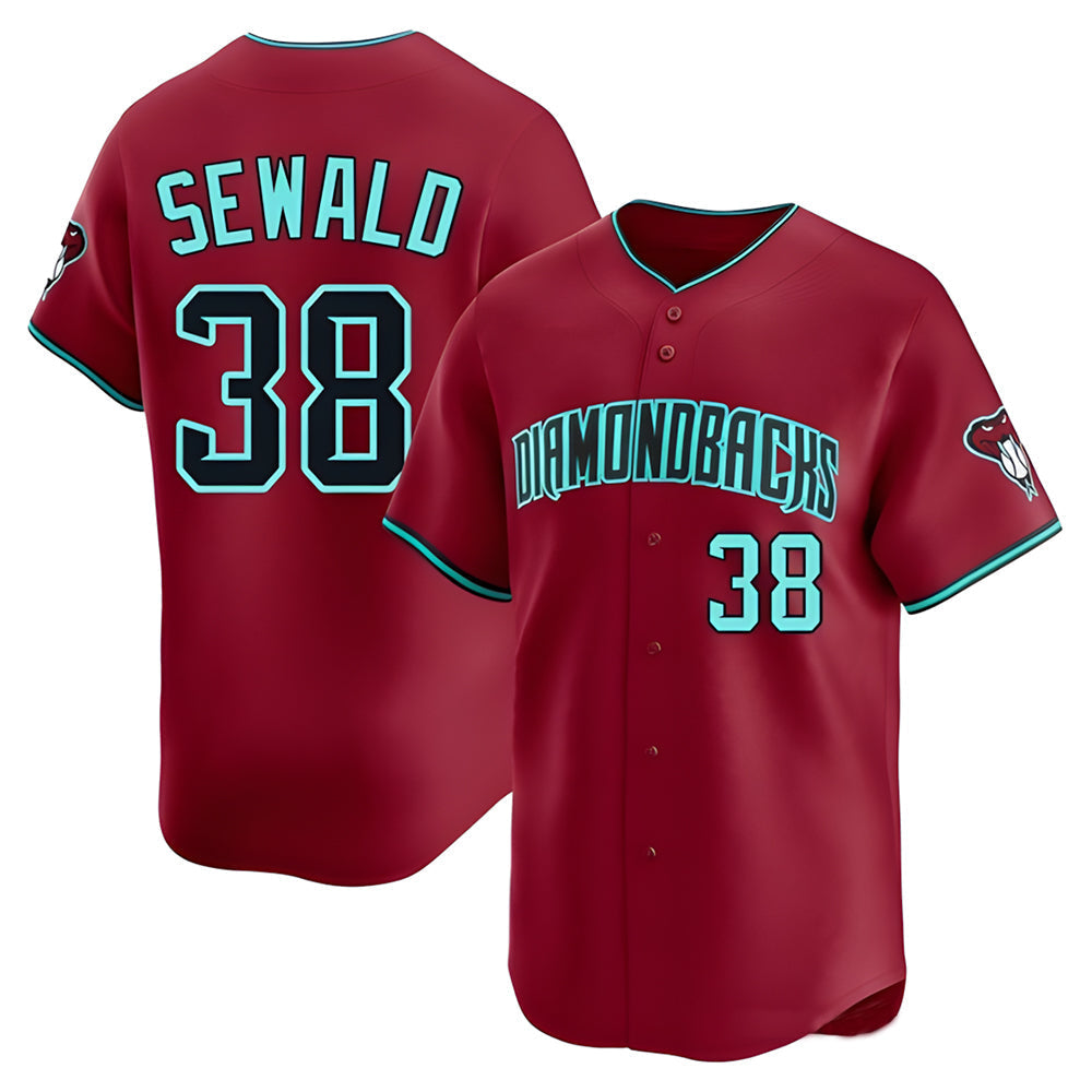 Choea A.Diamondbacks #38 Paul Sewald Player Red Limited Alternate Stitched Jersey