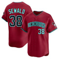 Choea A.Diamondbacks #38 Paul Sewald Player Red Limited Alternate Stitched Jersey