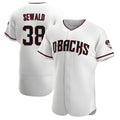 Choea A.Diamondbacks #38 Paul Sewald Player White Authentic Crimson Home Stitched Jersey
