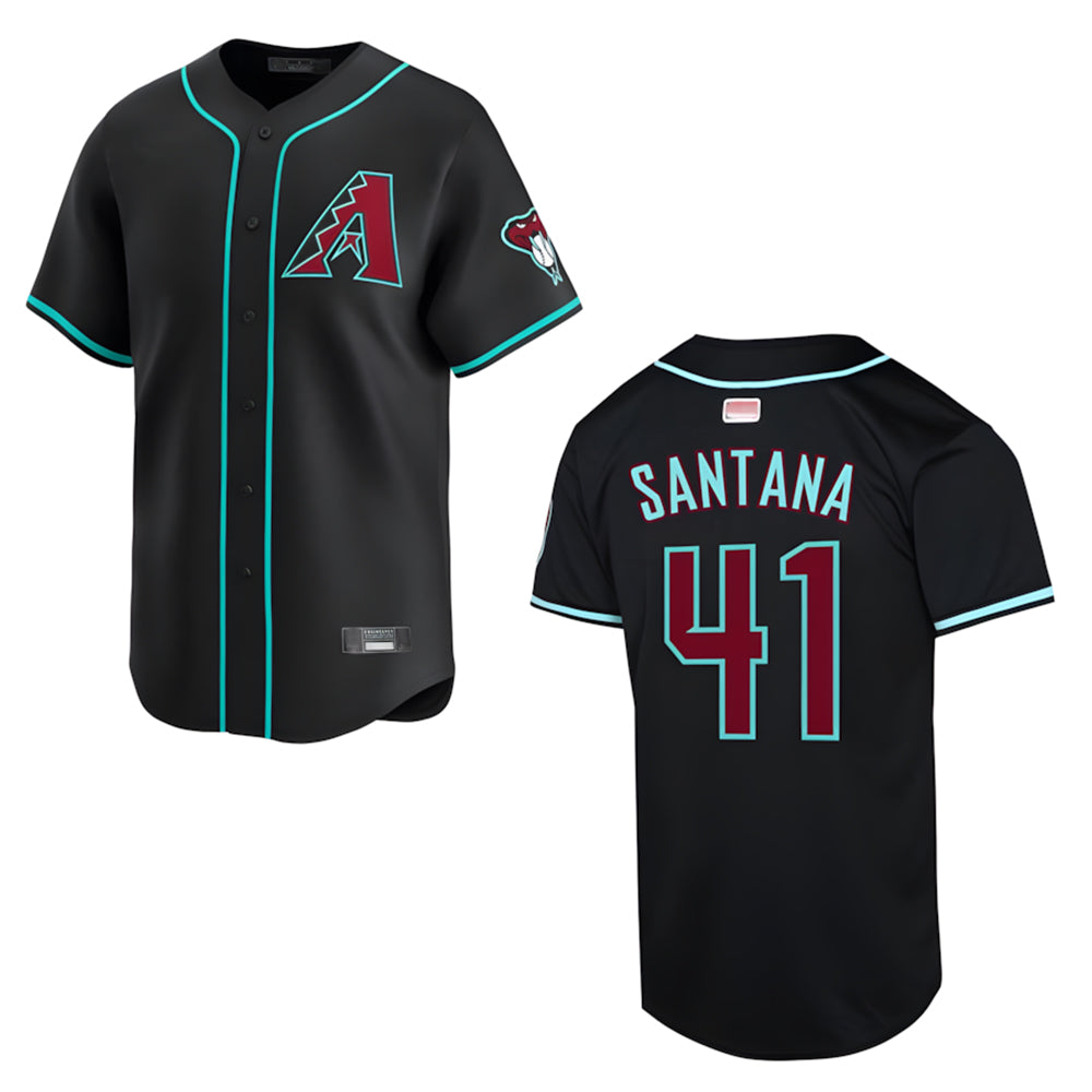 Choea A.Diamondbacks #41 Carlos Santana Player Black Player game time Stitched Jersey