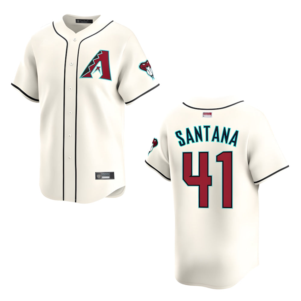 Choea A.Diamondbacks #41 Carlos Santana Player Cream game time Stitched Jersey