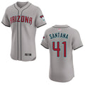 Choea A.Diamondbacks #41 Carlos Santana Player Gray game time Stitched Jersey