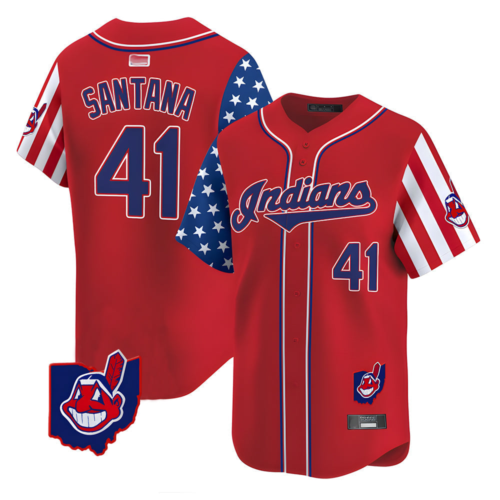 Choea A.Diamondbacks #41 Carlos Santana Player Red Independence Day Vapor Premier Limited Stitched Jersey