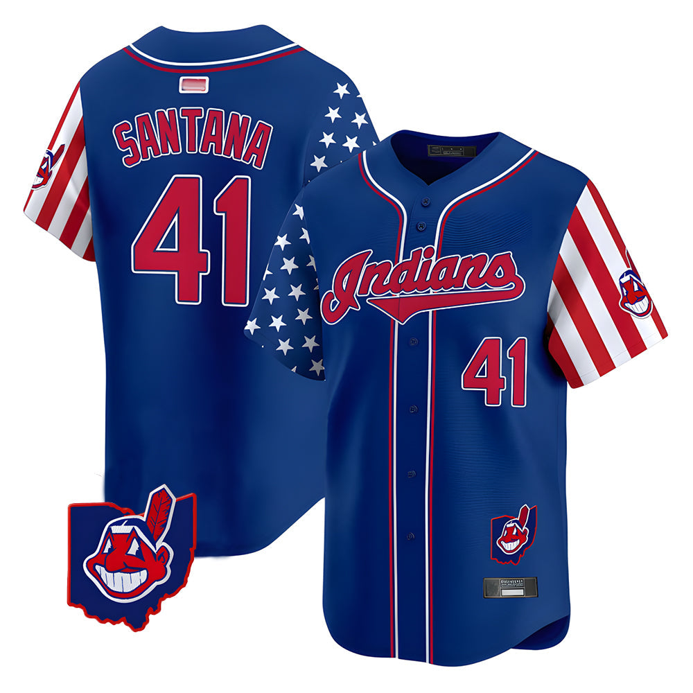 Choea A.Diamondbacks #41 Carlos Santana Player Royal Independence Day Vapor Premier Limited Stitched Jersey