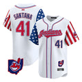 Choea A.Diamondbacks #41 Carlos Santana Player White Independence Day Vapor Premier Limited Stitched Jersey
