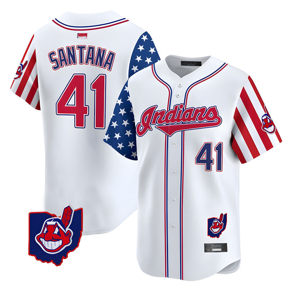 Choea A.Diamondbacks #41 Carlos Santana Player White Independence Day Vapor Premier Limited Stitched Jersey