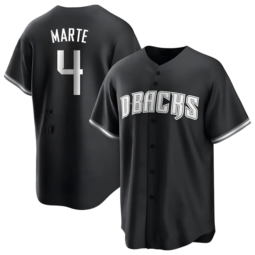 Choea A.Diamondbacks #4 Ketel Marte Player Black Pointed collar Replica Game Stitched Jerseys