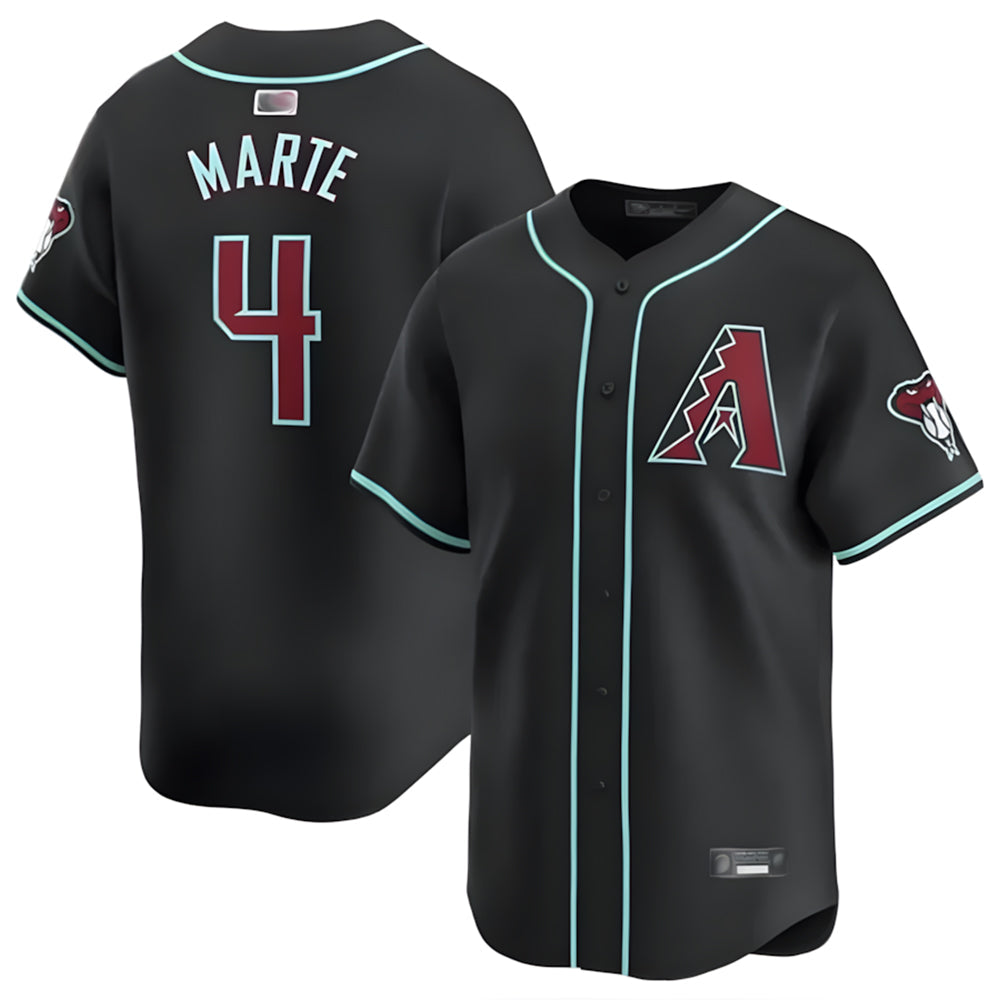Choea A.Diamondbacks #4 Ketel Marte Player Black Replica Game Stitched Jerseys