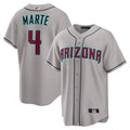 Choea A.Diamondbacks #4 Ketel Marte Player Gray Home Game Stitched Jerseys