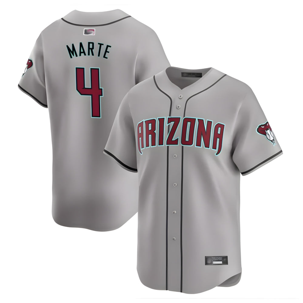 Choea A.Diamondbacks #4 Ketel Marte Player Gray Replica Game Stitched Jerseys