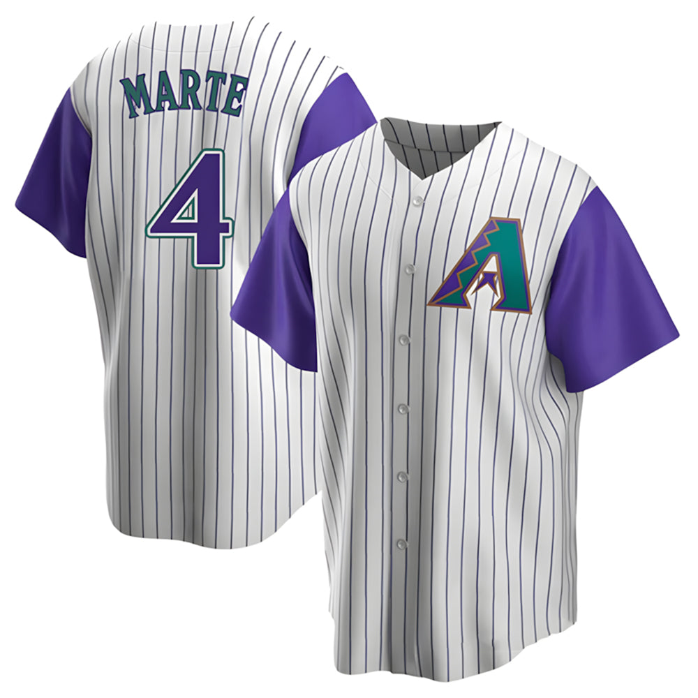 Choea A.Diamondbacks #4 Ketel Marte Player White-Purple Limited Stitched Jerseys