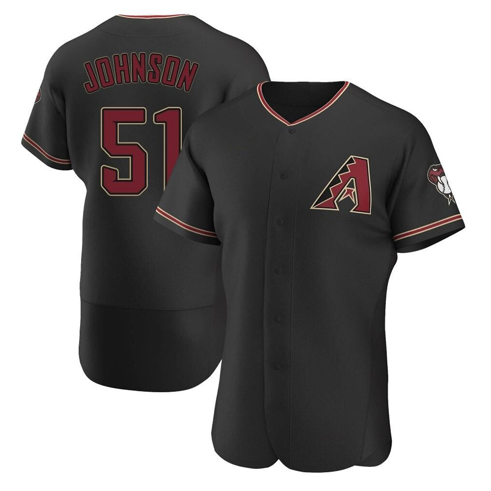 Choea A.Diamondbacks #51 Randy Johnson Player Black Authentic Alternate Stitched Jerseys