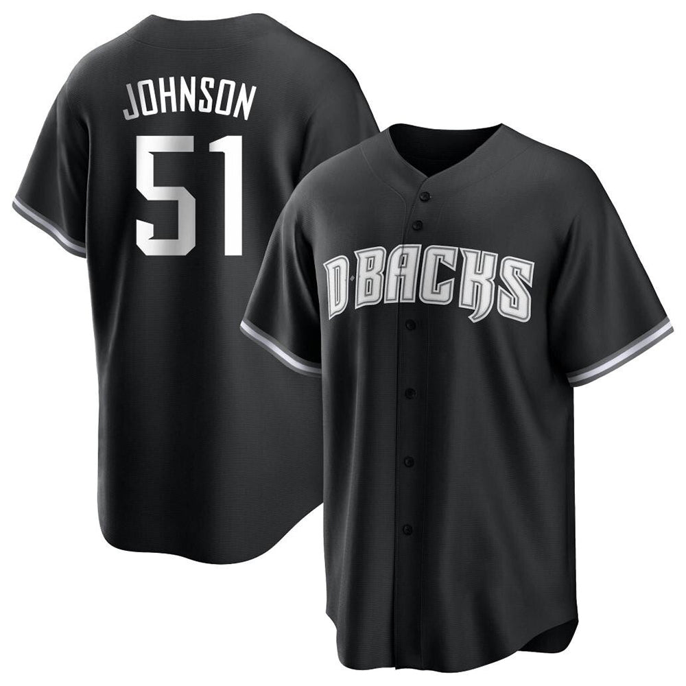 Choea A.Diamondbacks #51 Randy Johnson Player Black White Replica Alternate Stitched Jerseys