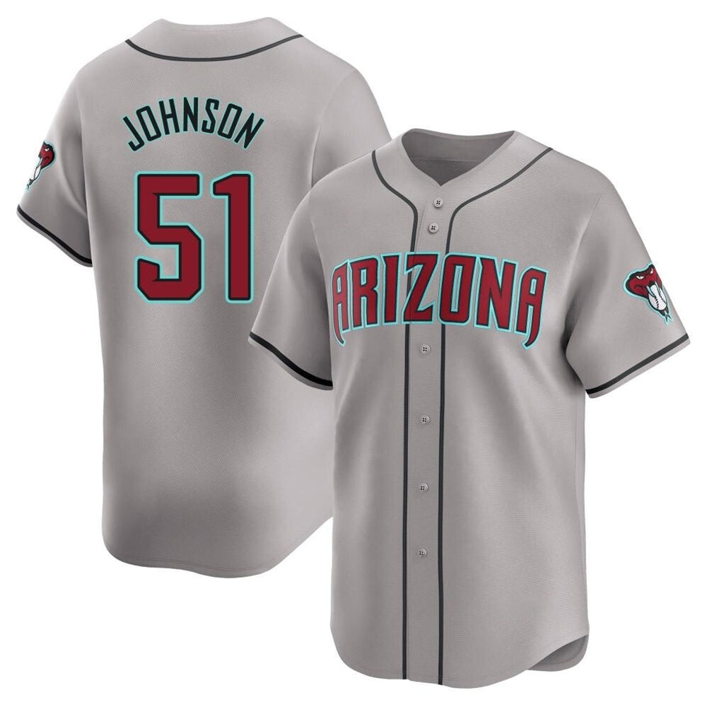 Choea A.Diamondbacks #51 Randy Johnson Player Gray Limited Away Stitched Jerseys