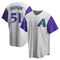Choea A.Diamondbacks #51 Randy Johnson Purple Replica Alternate Cooperstown Collection Stitched Jerseys