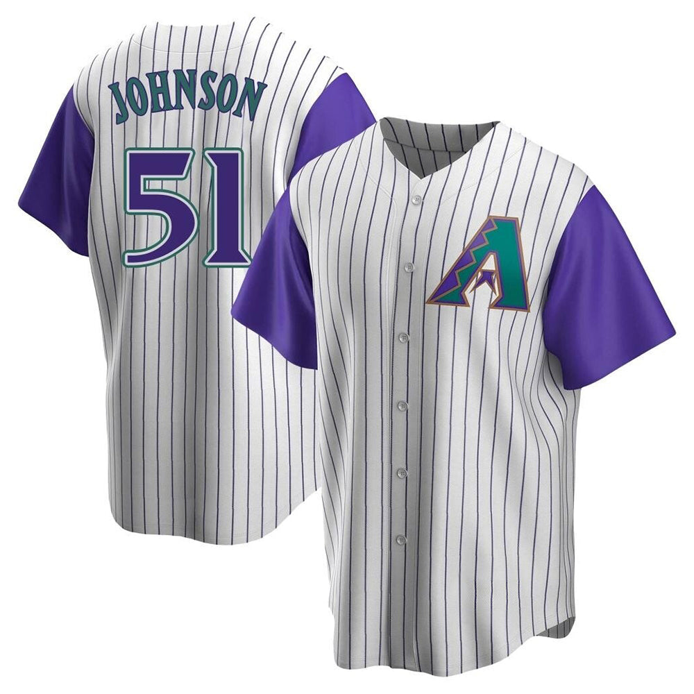 Choea A.Diamondbacks #51 Randy Johnson Purple Replica Alternate Cooperstown Collection Stitched Jerseys