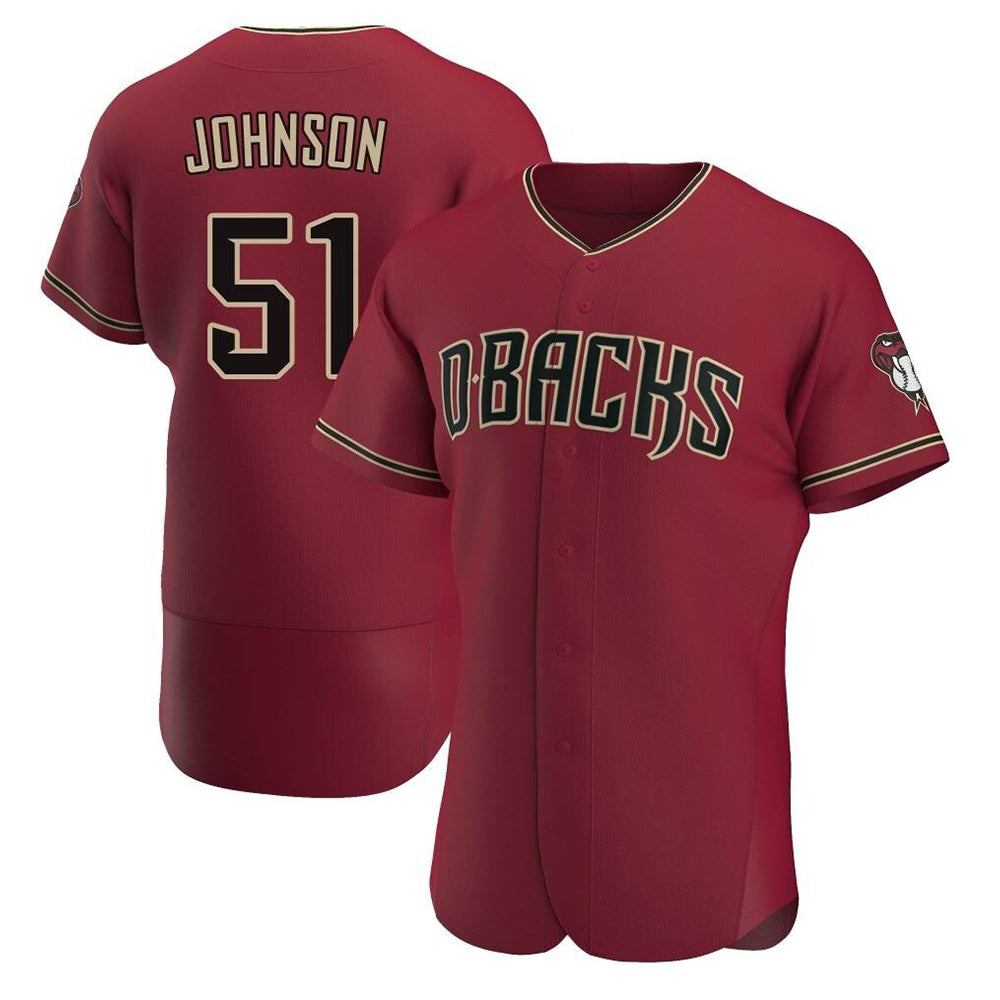 Choea A.Diamondbacks #51 Randy Johnson Red Authentic Crimson Alternate Stitched Jerseys