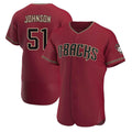 Choea A.Diamondbacks #51 Randy Johnson Red Authentic Crimson Alternate Stitched Jerseys