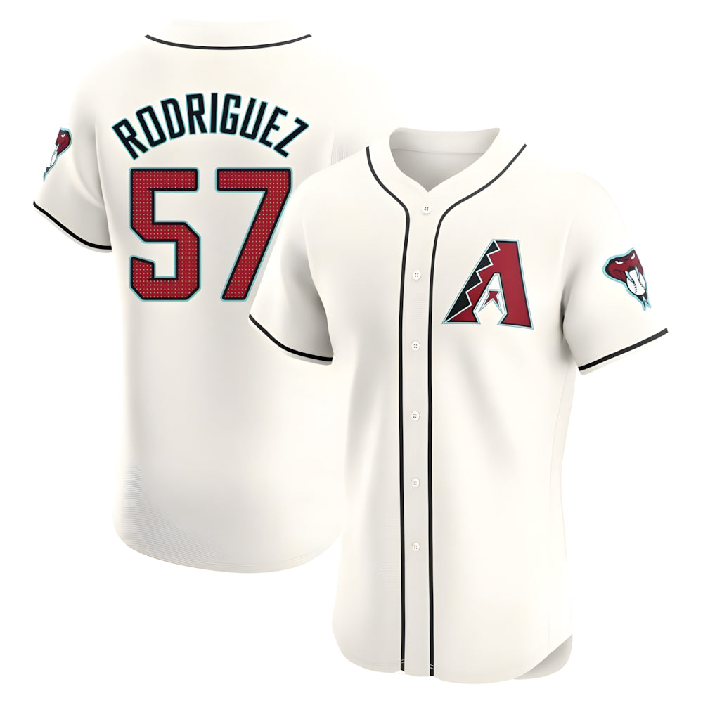 Choea A.Diamondbacks #57 Eduardo Rodriguez Player Cream Elite Home Stitched Jersey