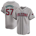 Choea A.Diamondbacks #57 Eduardo Rodriguez Player Gray Limited Away Stitched Jersey
