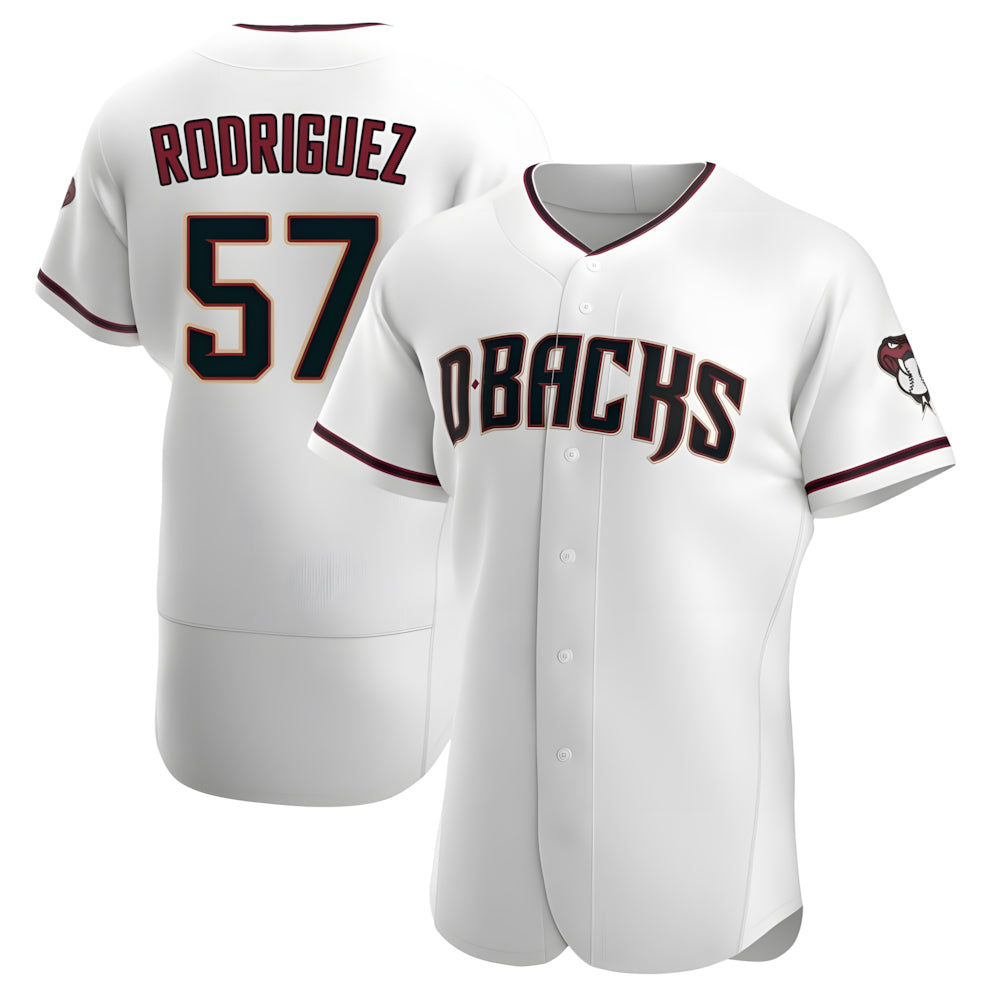 Choea A.Diamondbacks #57 Eduardo Rodriguez Player White Crimson Home Stitched Jersey
