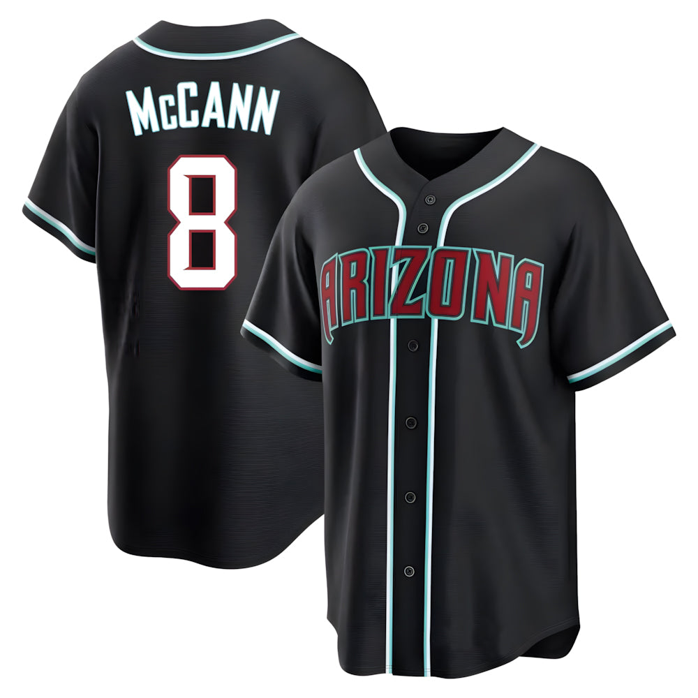 Choea A.Diamondbacks #8 James McCann Player Black Replica Fashion Out Stitched Jersey