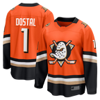 Choea A.Ducks #1 Lukas Dostal Orange Home Breakaway Jerseys