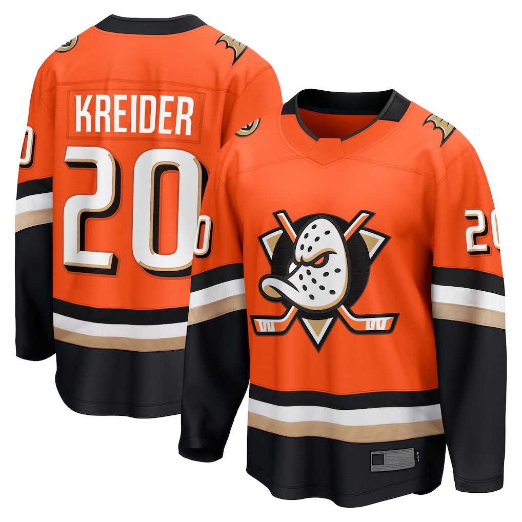 Choea A.Ducks #20 Chris Kreider Orange Home Breakaway Jerseys