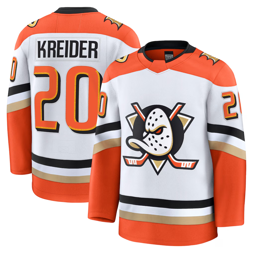 Choea A.Ducks #20 Chris Kreider White Away Premium Jerseys