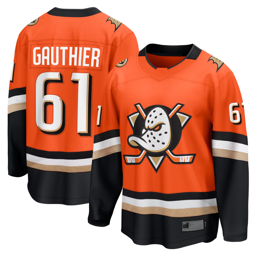 Choea A.Ducks #61 Cutter Gauthier Orange Home Breakaway Jerseys