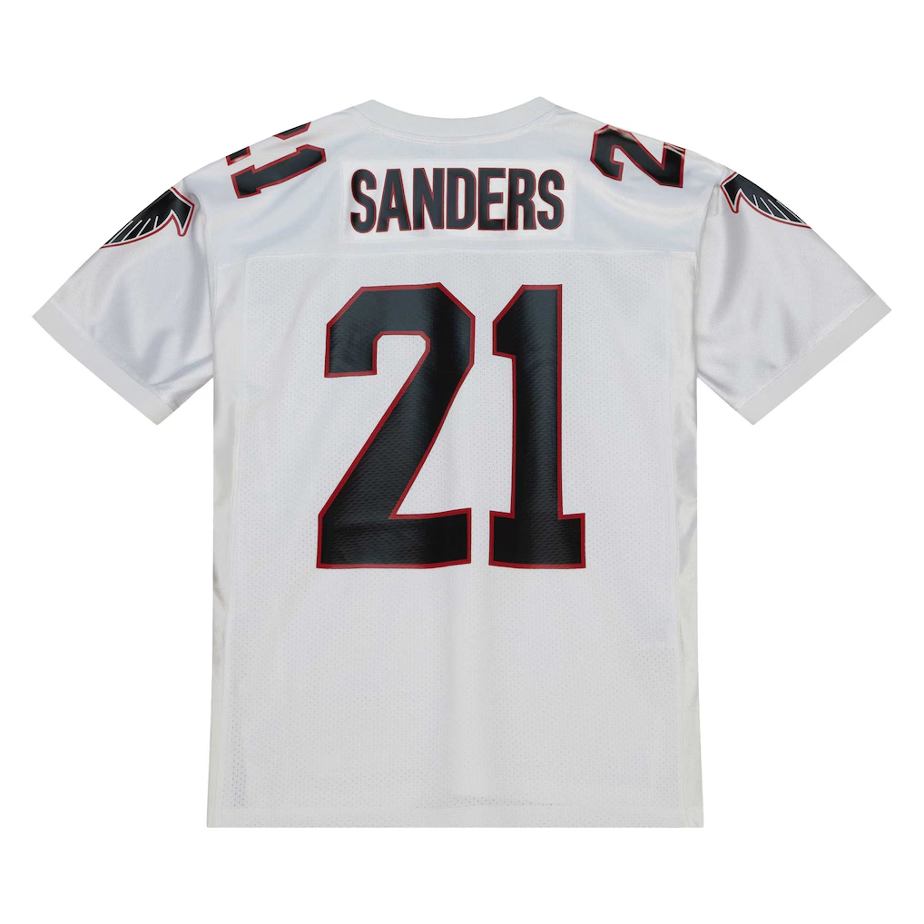 Choea A.Falcons 1991 #21 Deion Sanders Mitchell & Ness White Authentic Throwback Retired Player Stitched Puhic Jersey