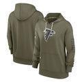 Choea A.Falcons Olive 2025 Salute to Service Pullover Hoodie Blank Player Stitched Jerseys