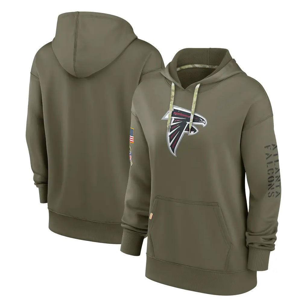 Choea A.Falcons Olive 2025 Salute to Service Pullover Hoodie Blank Player Stitched Jerseys