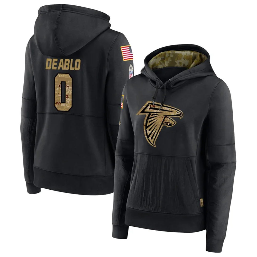 Choea A.Falcons #0 Divine Deablo Player Black Salute to Service Hoodies Stitched Jerseys