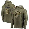 Choea A.Falcons #0 Divine Deablo Player Olive Salute to Service Hoodies Stitched Jerseys