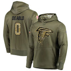 Choea A.Falcons #0 Divine Deablo Player Olive Salute to Service Hoodies Stitched Jerseys