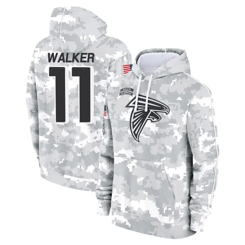 Choea A.Falcons #11 Jalon Walker Player Arctic Camo Salute to Service Limited Hoodie Stitched Jerseys